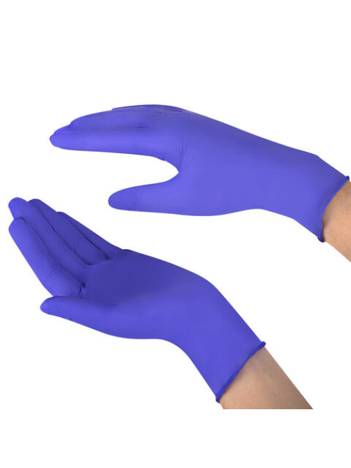 Перчатки нитриловые смотровые SFM Supersoft N135, Германия, 100 пар (200 штук), размер 7-8, M (средний), фиолетовые