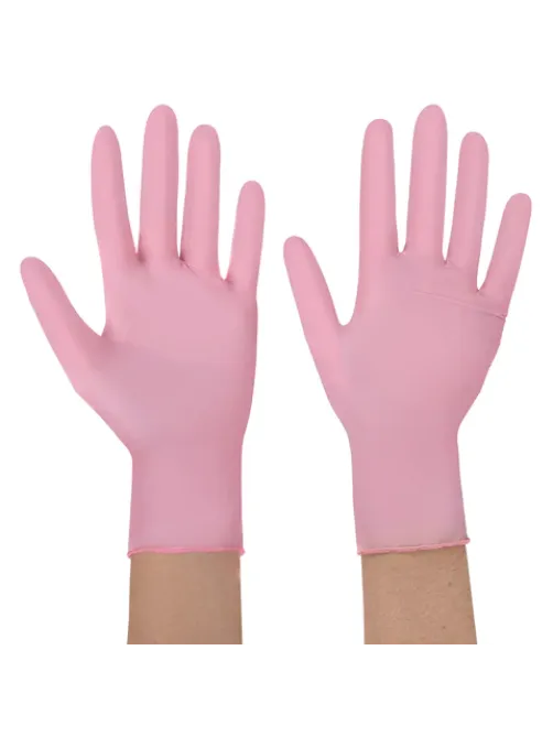 Перчатки нитриловые смотровые SFM Supersoft PINK, Германия, 100 пар (200 штук), размер 9-10, L (большой), розовые