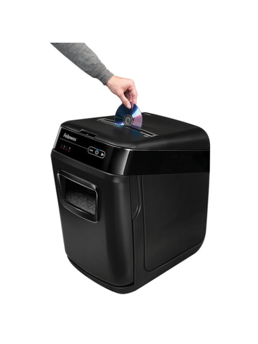 Уничтожитель (шредер) FELLOWES AUTOMAX 200C, 4 уровень секретности, фрагменты 4х38 мм, 200 листов, корзина 32 литра, FS-465, FS-46536