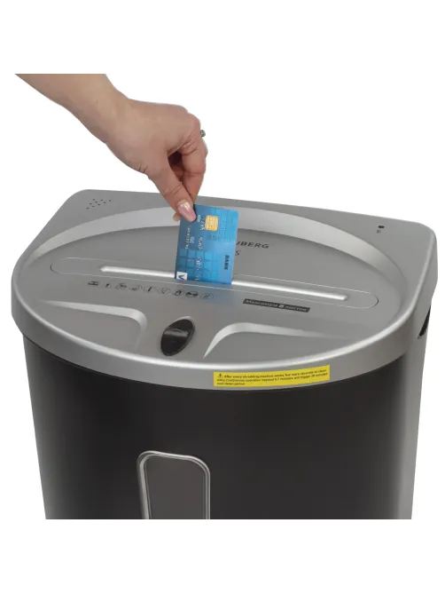 Уничтожитель (шредер) BRAUBERG S8-DS, 2 уровень секретности, полоски 4 мм, 8 листов, корзина 23 литра, 531772
