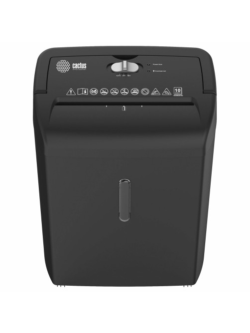 Уничтожитель (шредер) CACTUS CS-SH-10-21-5X18, 4 уровень секретности, фрагменты 5х18 мм, 10 листов, корзина 21 литр, CS-SH-10-215X18
