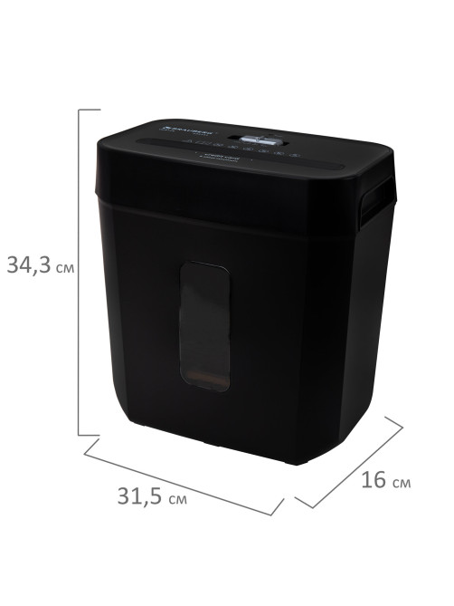 Уничтожитель (шредер) BRAUBERG OF-812X, карты, скобы, 4 уровень секретности, 4х35 мм, 8 листов, 12 литров, 533141