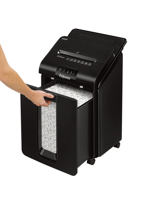 Уничтожитель (шредер) FELLOWES AUTOMAX 100M, 4 уровень секретности, фрагменты 4х10 мм, 100 листов, корзина 23 литра, FS-462, FS-46292