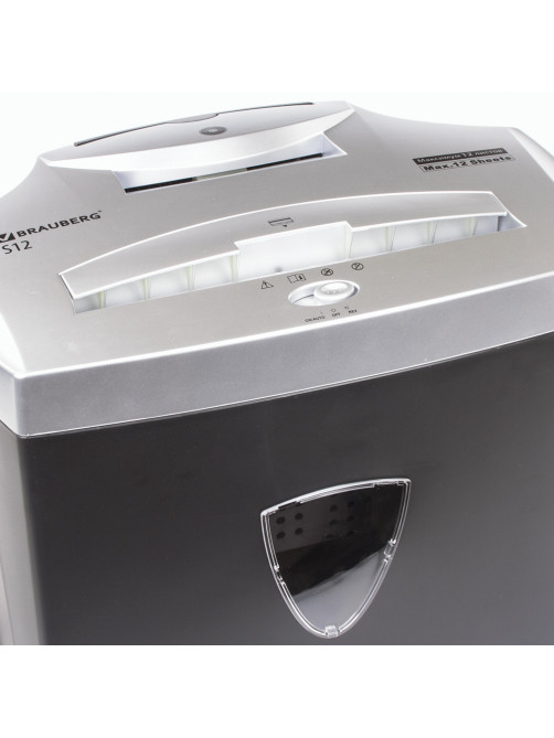 Уничтожитель (шредер) BRAUBERG S12, 4 уровень секретности, фрагменты 4х35 мм, 12 листов, корзина 25 литров, 531774