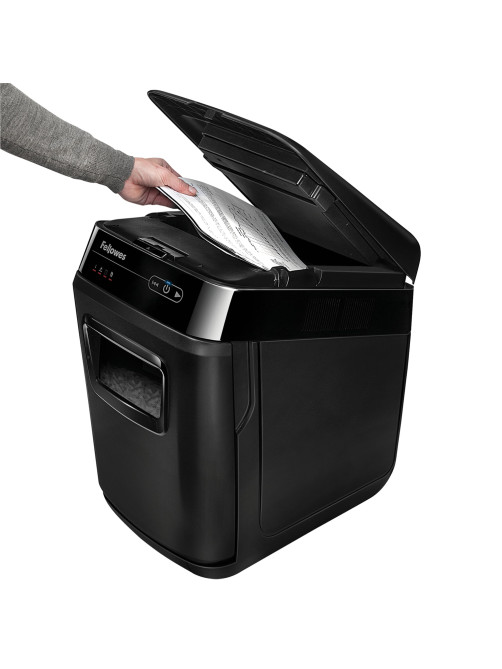 Уничтожитель (шредер) FELLOWES AUTOMAX 200C, 4 уровень секретности, фрагменты 4х38 мм, 200 листов, корзина 32 литра, FS-465, FS-46536