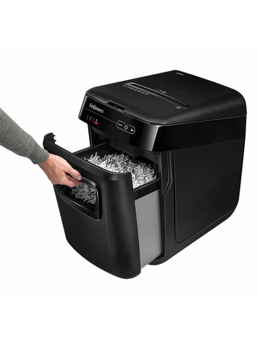 Уничтожитель (шредер) FELLOWES AUTOMAX 200C, 4 уровень секретности, фрагменты 4х38 мм, 200 листов, корзина 32 литра, FS-465, FS-46536