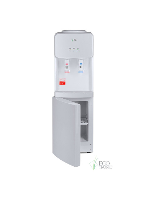 Кулер для воды ECOTRONIC J21-LCE напольный, НАГРЕВ/ОХЛАЖДЕНИЕ ЭЛЕКТРОННОЕ, шкаф, 2 крана белый 12562