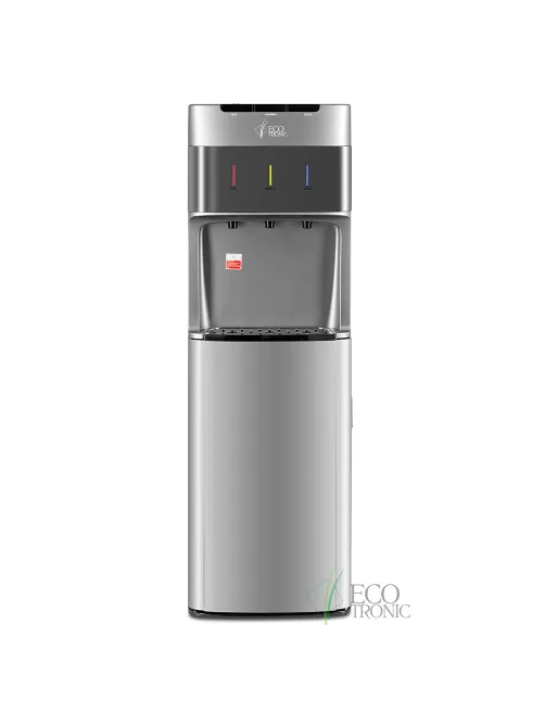 Кулер для воды ECOTRONIC M30-LXE, напольный, НИЖНЯЯ ЗАГРУЗКА, нагрев/охлаждение, 3 крана, серый 7270