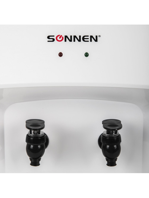 Кулер-водораздатчик БЕЗ НАГРЕВА И ОХЛАЖДЕНИЯ, SONNEN TS-01WT, настольный, 2 крана, белый, 455411