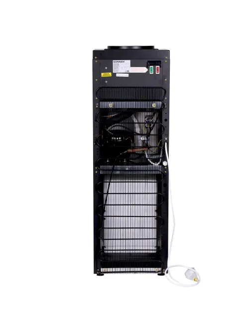 Кулер для воды SONNEN FSC-02W TURBO напольный, ТУРБОНАГРЕВ/ОХЛАЖДЕНИЕ КОМПРЕССОРНОЕ, шкаф, 2 крана, черный, 456171