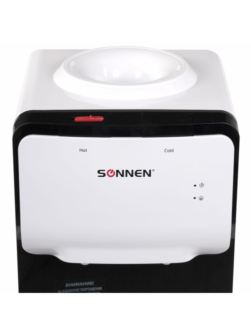 Кулер для воды SONNEN FSE-02SA, напольный, НАГРЕВ/ОХЛАЖДЕНИЕ ЭЛЕКТРОННОЕ, 2 крана, белый, 455414