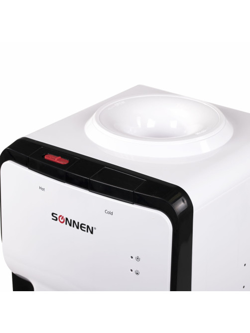 Кулер для воды SONNEN FSE-02SA, напольный, НАГРЕВ/ОХЛАЖДЕНИЕ ЭЛЕКТРОННОЕ, 2 крана, белый, 455414