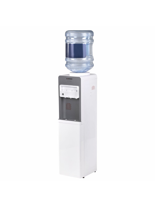 Кулер для воды SONNEN FSC-03BA, напольный, НАГРЕВ/ОХЛАЖДЕНИЕ КОМПРЕССОРНОЕ, 3 крана,серый, 455417