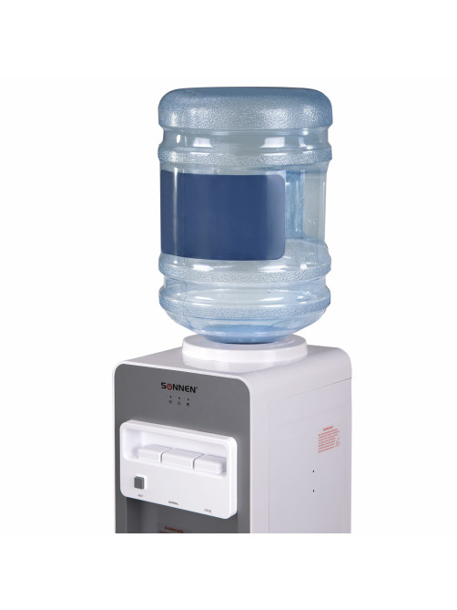 Кулер для воды SONNEN FSC-03BA, напольный, НАГРЕВ/ОХЛАЖДЕНИЕ КОМПРЕССОРНОЕ, 3 крана,серый, 455417