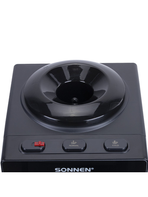 Кулер для воды SONNEN TSE-03BP, настольный, НАГРЕВ/ОХЛАЖДЕНИЕ ЭЛЕКТРОННОЕ, 3 крана, антрацит, 455752