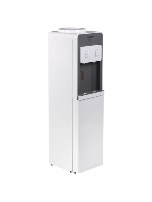Кулер для воды SONNEN FSC-02BA, напольный, НАГРЕВ/ОХЛАЖДЕНИЕ КОМПРЕССОР, шкаф, 2 крана, серый, 455416
