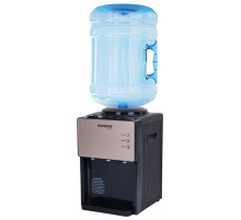 Кулер для воды SONNEN TSE-03BBP, настольный, НАГРЕВ/ОХЛАЖДЕНИЕ ЭЛЕКТРОННОЕ, 3 крана, черный/бежевый, 455751