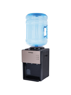 Кулер для воды SONNEN TSE-03BBP, настольный, НАГРЕВ/ОХЛАЖДЕНИЕ ЭЛЕКТРОННОЕ, 3 крана, черный/бежевый, 455751