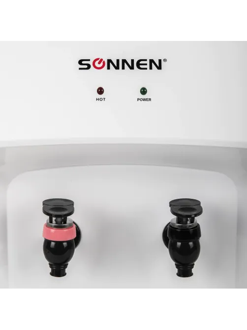 Кулер водонагреватель БЕЗ ОХЛАЖДЕНИЯ, SONNEN TSH-02T, настольный, 2 крана, белый, 455412