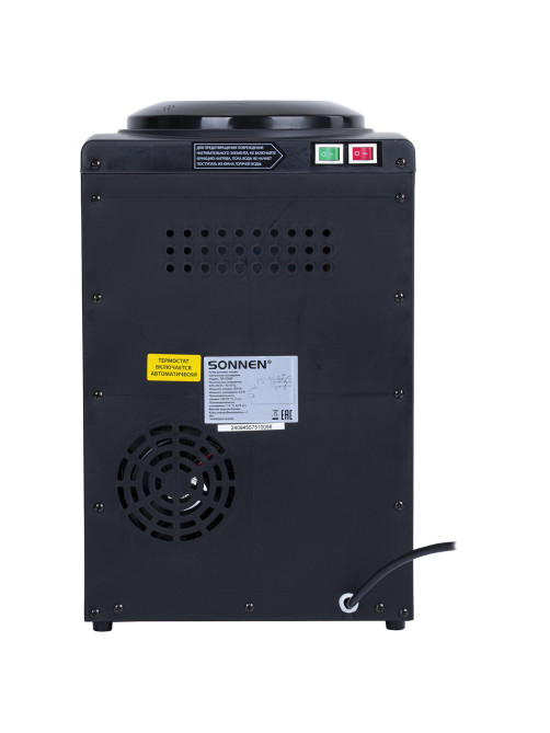 Кулер для воды SONNEN TSE-03BBP, настольный, НАГРЕВ/ОХЛАЖДЕНИЕ ЭЛЕКТРОННОЕ, 3 крана, черный/бежевый, 455751