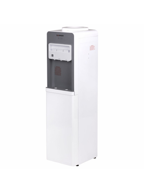 Кулер для воды SONNEN FSC-03BA, напольный, НАГРЕВ/ОХЛАЖДЕНИЕ КОМПРЕССОРНОЕ, 3 крана,серый, 455417
