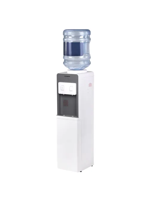 Кулер для воды SONNEN FSC-02BA, напольный, НАГРЕВ/ОХЛАЖДЕНИЕ КОМПРЕССОР, шкаф, 2 крана, серый, 455416