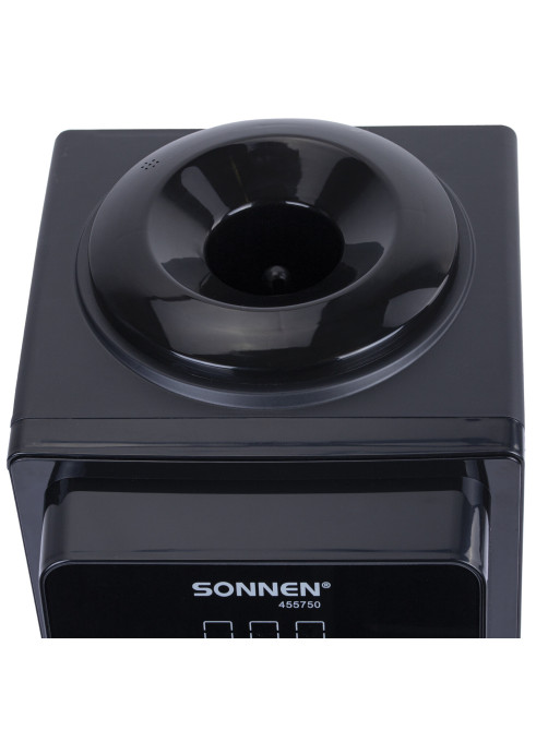Кулер для воды SONNEN TSE-02FBP, настольный, НАГРЕВ/ОХЛАЖДЕНИЕ ЭЛЕКТРОННОЕ, 2 крана, антрацит, 455750