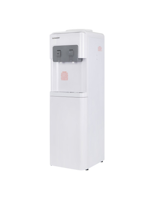 Кулер для воды SONNEN FSC-02AC, напольный, НАГРЕВ/ОХЛАЖДЕНИЕ КОМПРЕССОР, шкаф, 2 крана, белый, 455420