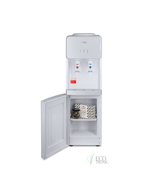Кулер для воды ECOTRONIC J21-LCE напольный, НАГРЕВ/ОХЛАЖДЕНИЕ ЭЛЕКТРОННОЕ, шкаф, 2 крана белый 12562