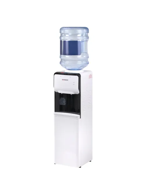 Кулер для воды SONNEN FSC-02S, напольный, НАГРЕВ/ОХЛАЖДЕНИЕ КОМПРЕССОРНОЕ, 2 крана, белый, 455415