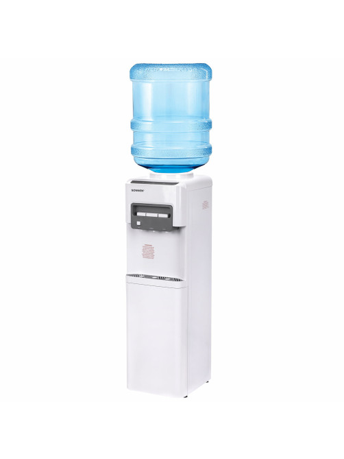 Кулер для воды SONNEN FSC-03AC, напольный, НАГРЕВ/ОХЛАЖДЕНИЕ КОМПРЕССОР, шкаф, 3 крана, белый, 455419