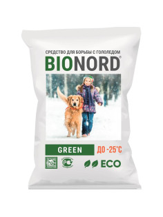 Реагент антигололедный 23 кг BIONORD Green, до -25 °С, хлорид натрия и кальция, МИНПРОМТОРГ