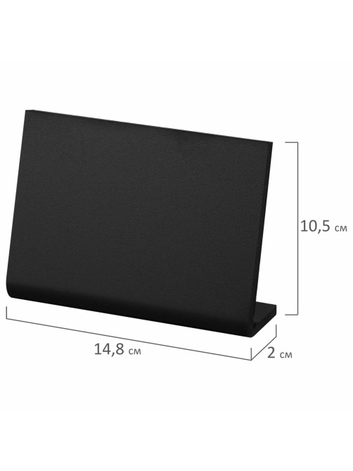 Ценник L-образный для мелового маркера A6 (10,5x14,8 см), КОМПЛЕКТ 10 шт., ПВХ, ЧЕРНЫЙ, BRAUBERG, 291295