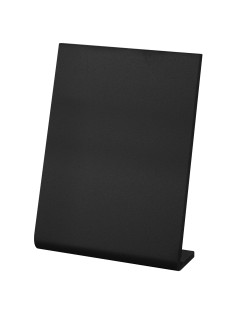 Табличка меловая настольная А4 (21x29,7 см), L-образная, вертикальная, ПВХ, ЧЕРНАЯ, BRAUBERG, 291292