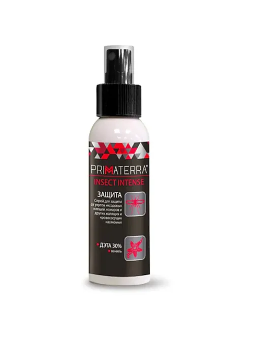 Спрей для кожи защитный 100 мл, PRIMATERRA INSECT INTENSE от клещей, комаров, слепней