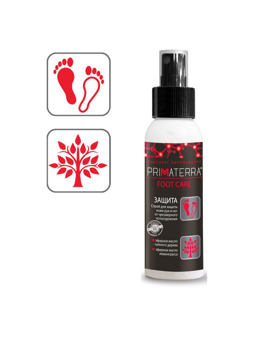 Спрей для ног, 100 мл, PRIMATERRA FOOT CARE, дезодорирующий, с противогрибковым эффектом