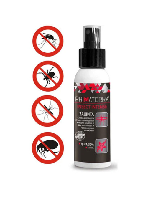 Спрей для кожи защитный, 200 мл, PRIMATERRA INSECT INTENSE от клещей, комаров, слепней