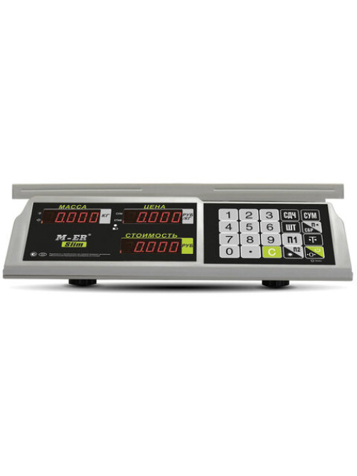 Весы торговые MERTECH M-ER 326-32.5 LED (0,1-32 кг), дискретность 5 г, платформа 325x230 мм, без стойки, 3043