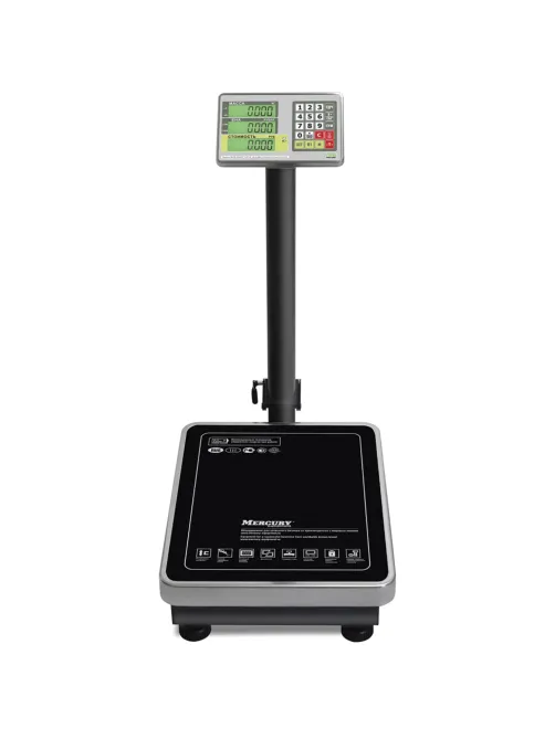 Весы напольные MERTECH M-ER 335ACL-150.20 LCD (0,4-150 кг) дискретность 20 г, платформа 600x460 мм, со стойкой, 3117