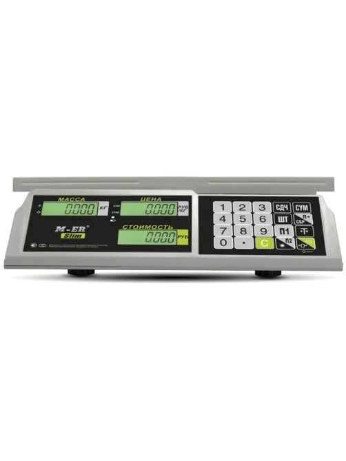Весы торговые MERTECH M-ER 326AC-32.5 LCD (0,1-32 кг), дискретность 10 г, платформа 325x230 мм, без стойки, 3041