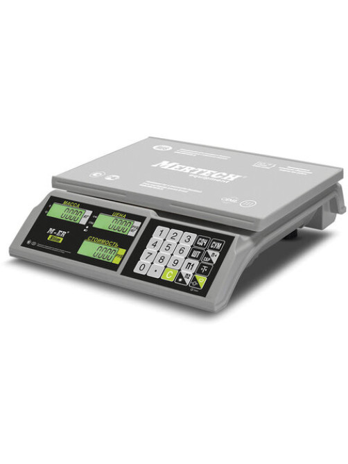 Весы торговые MERTECH M-ER 326AC-32.5 LCD (0,1-32 кг), дискретность 10 г, платформа 325x230 мм, без стойки, 3041