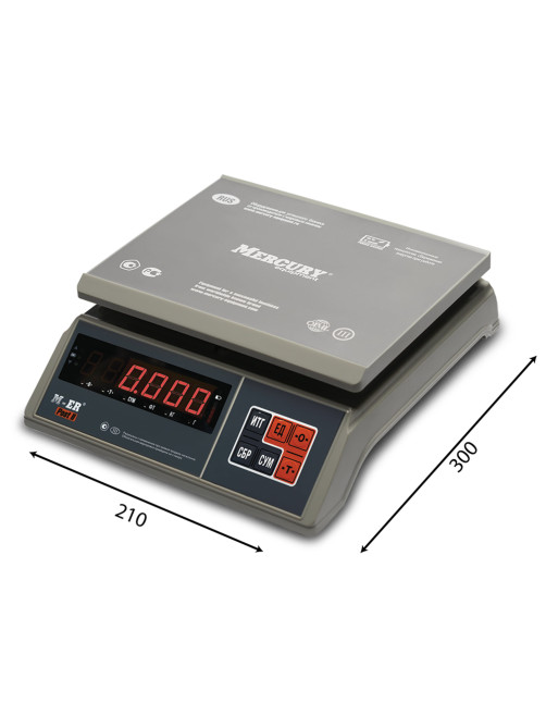 Весы фасовочные MERTECH M-ER 326AFU-3.01, LCD (0,01-3 кг), дискретность 1 г, платформа 255x205 мм, 3058