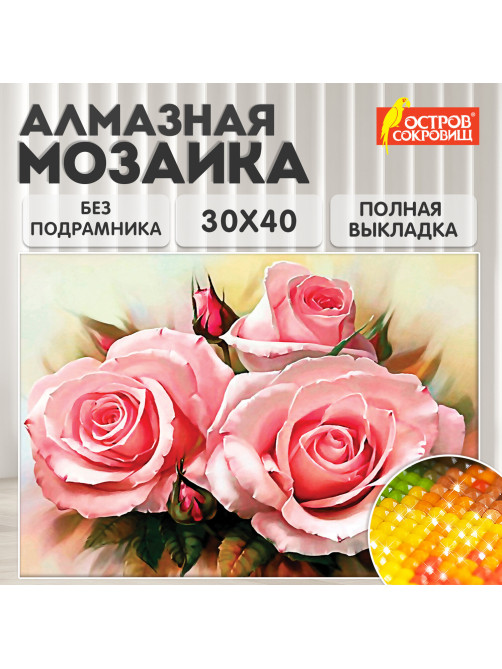 Картина стразами (алмазная мозаика) 30х40 см, ОСТРОВ СОКРОВИЩ 