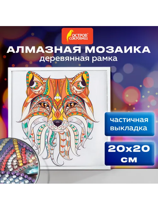 Картина стразами (алмазная мозаика) 20х20 см, ОСТРОВ СОКРОВИЩ 