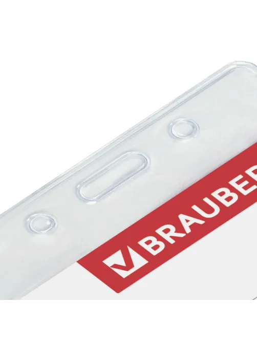 Бейдж-карман вертикальный (90х60 мм), без держателя, BRAUBERG, 235694