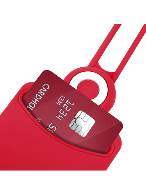 Бейдж вертикальный для пропуска и ID-карт, СИЛИКОНОВЫЙ, 85х54 мм, шнурок 42 см, красный, BRAUBERG, 238903