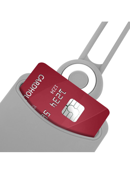 Бейдж вертикальный для пропуска и ID-карт, СИЛИКОНОВЫЙ, 85х54 мм, шнурок 42 см, серый, BRAUBERG, 238905