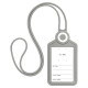 Бейдж вертикальный для пропуска и ID-карт, СИЛИКОНОВЫЙ, 85х54 мм, шнурок 42 см, серый, BRAUBERG, 238905