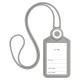 Бейдж вертикальный для пропуска и ID-карт, СИЛИКОНОВЫЙ, 85х54 мм, шнурок 42 см, серый, BRAUBERG, 238905