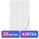 Блокнот для флипчарта ПЛОТНЫЙ 80 г/м2, BRAUBERG, 67,5х98 см, 20 листов, белый (КЛЕТКА), 128645